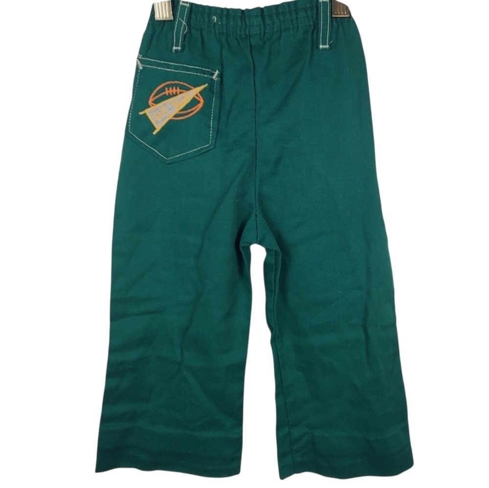 Vntg 70s Green Kids Pants. Single Stich. Rare. 4T. #0209 - Picture 6 of 13